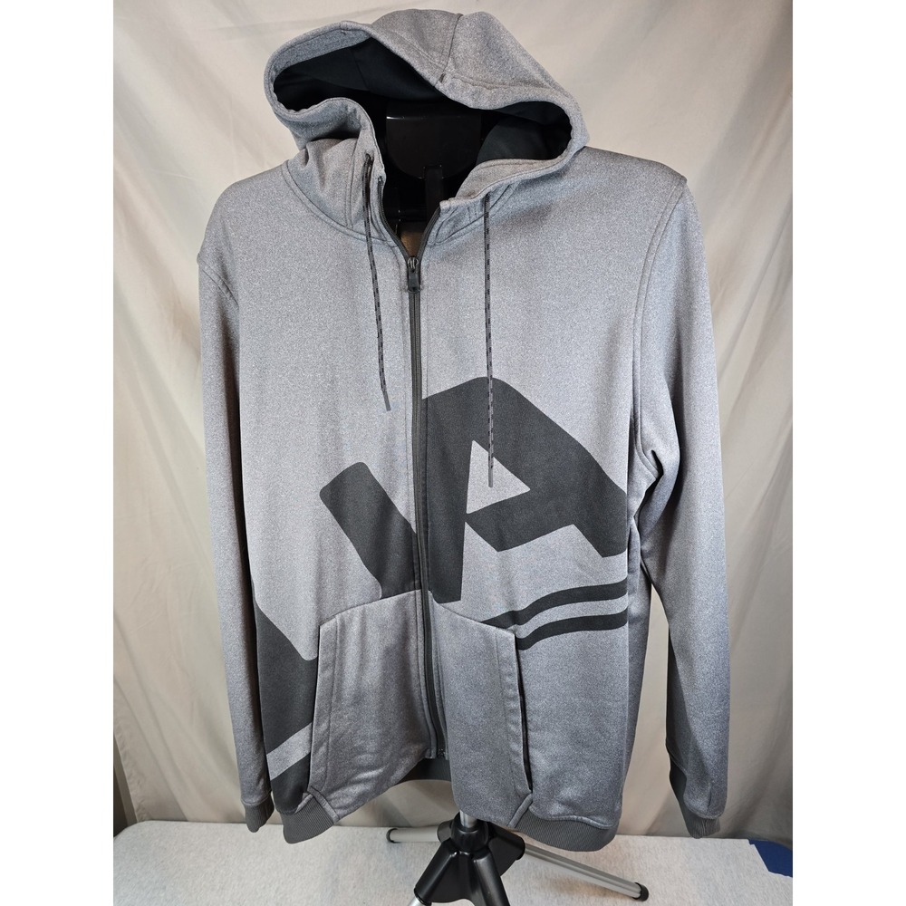MENS SZ XL UNDERARMOUR FULL ZIP HOODED SWEATSHIRT ~ GRAY ~ UA LOGO